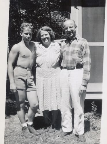 1945 August 16 George Laurel and Harry at Lake Teedyuskung