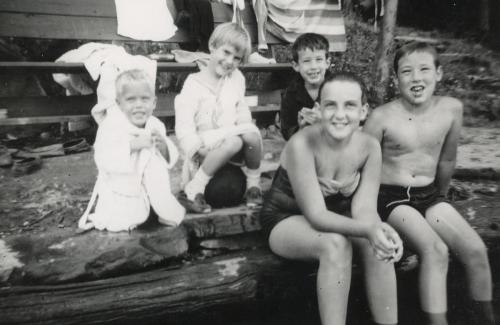 Lake T Dock Lewis Judy Ricky Janet Ted 1954